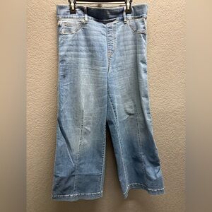 SPANX Light Blue Wide Leg front seam jeans